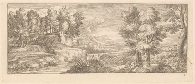 Flusslandschaft mit ruhenden Figuren von Gérard Audran