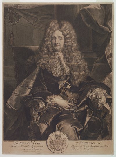 Porträt von Jules-Hardouin Mansart (1646-1708) von Gérard Edelinck