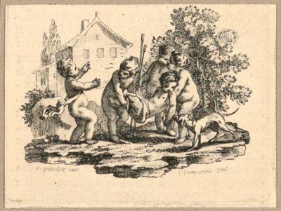 Ein verwundetes Kind von Gravelot