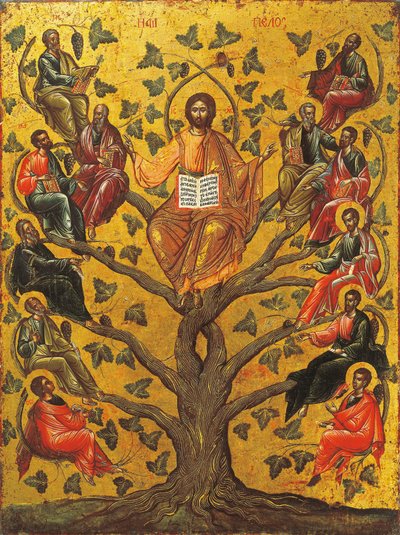 Christus der Wahre Weinstock Ikone von Greek School