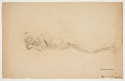 Studie einer Gipsabguss aus Pompeji. Liegender Mann von Gudrun Traustedt
