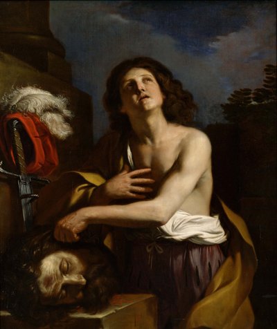 David mit dem Kopf von Goliath, ca. 1650 von Guercino