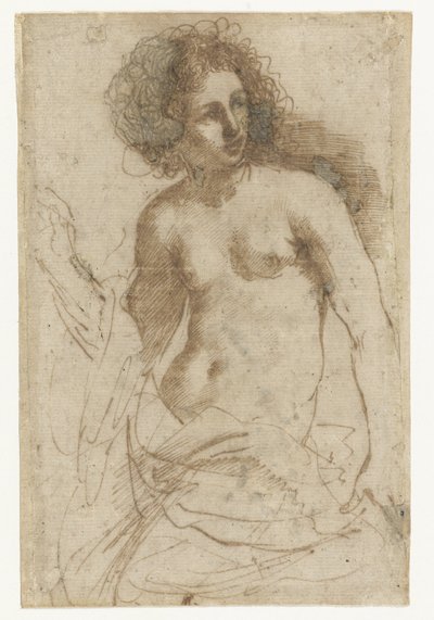 Halbnackte stehende Frau von Guercino