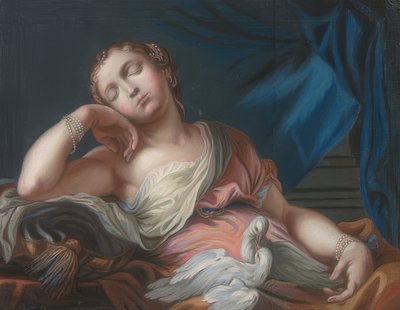 Schlafende Venus mit zwei turtelnden Tauben von Guido Reni