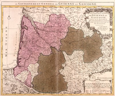 Guyenne, Gascogne, Frankreich von Guillaume Delisle