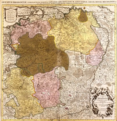 Karte von Brabant (Belgien und die Niederlande) (Radierung) von Guillaume Delisle