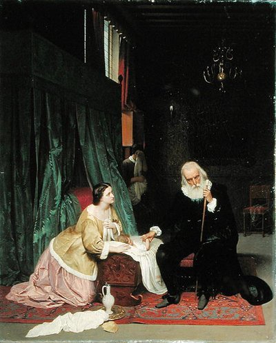 Besuch des Arztes, 1859 von Gustav Jakovlevich Budkovsky