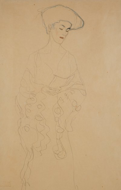 Mit leichter Wendung nach links, 1907 von Gustav Klimt
