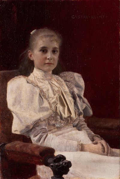 Sitzendes junges Mädchen von Gustav Klimt