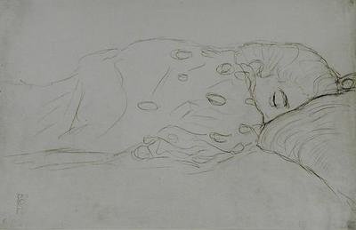 Schlafender Akt von Gustav Klimt