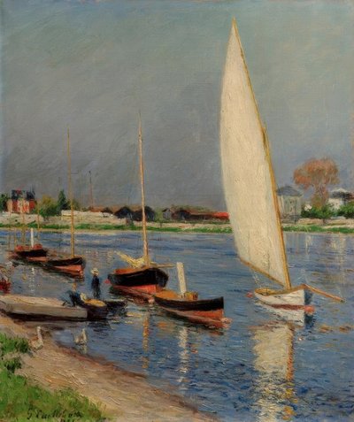 Segelboote auf der Seine bei Argenteuil von Gustave Caillebotte