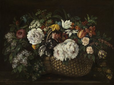 Blumen in einem Korb von Gustave Courbet