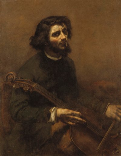 Der Cellist (Selbstporträt), 1847 von Gustave Courbet