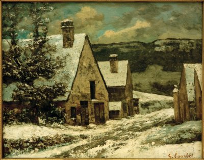 Dorf im Schnee von Gustave Courbet