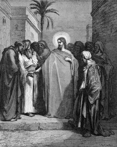 Jesus und das Zinsgeld von Gustave Dore