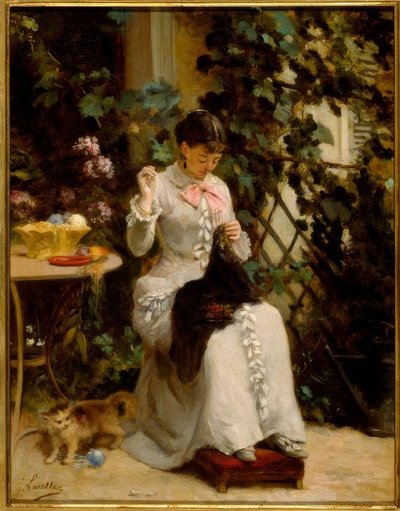 Die junge Näherin von Gustave Francois Lasellaz