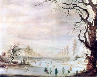 Winterlandschaft mit Schlittschuhläufern von Gysbrecht Leytens