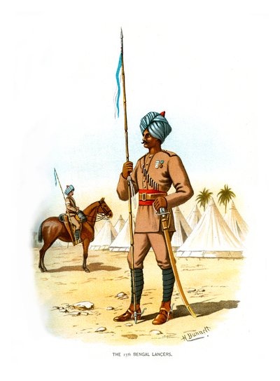 Die 13. Bengalischen Lanzenreiter, ca. 1890 von H. Bunnett