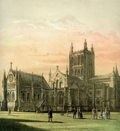 Hereford-Kathedrale, Herefordshire, ca. 1870 von Hanhart