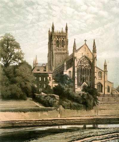 Kathedrale von Worcester, Worcestershire, ca. 1870 von Hanhart