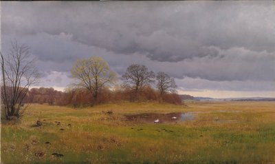 Frühlingslandschaft mit Regenschauern. Südsjælland von Hans Friis