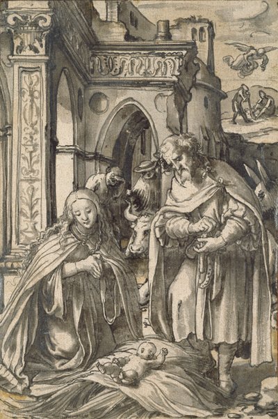 Die Geburt Christi, frühes 16. Jahrhundert von Hans Holbein der Jüngere