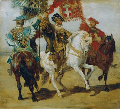Drei berittene Standartenträger von Hans Makart