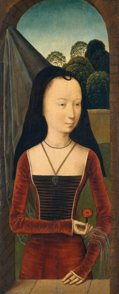 Junge Frau mit Nelke, ca. 1485-90 von Hans Memling