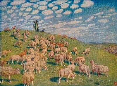Weide im Frühling, um 1900 1903-1904 von Hans Richard von Volkmann