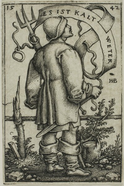 Der Wetter-Bauer "Es ist kaltes Wetter" von Hans Sebald Beham