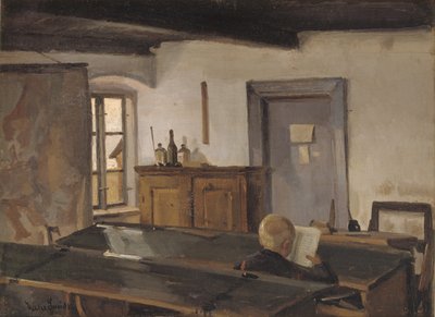 Ein Klassenzimmer mit einem lesenden Jungen von Hans Smidth