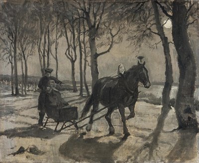 Schlittenfahrt nach Fussingø von Hans Smidth