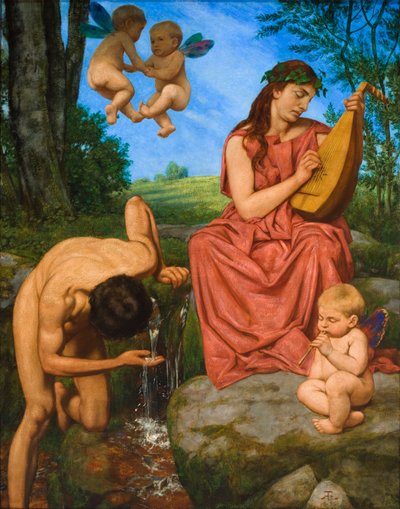 Die Quelle, 1895 von Hans Thoma