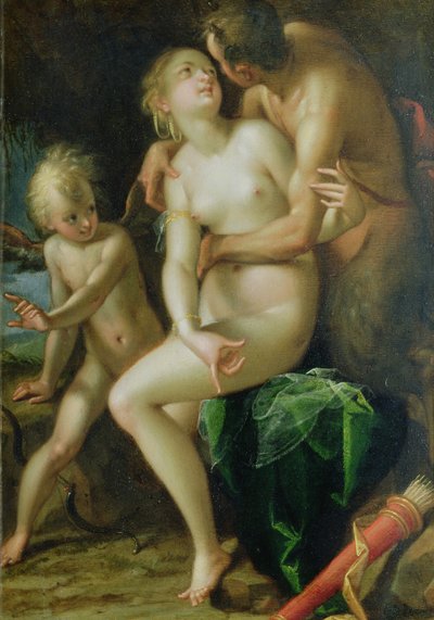 Jupiter, Antiope und Amor von Hans von Aachen