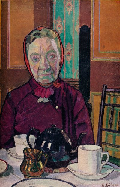 Mrs Mounter am Frühstückstisch, 1916-17 von Harold Gilman