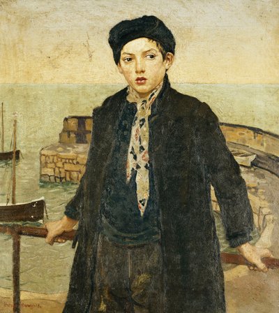 Junge am Hafen von Harold Harvey