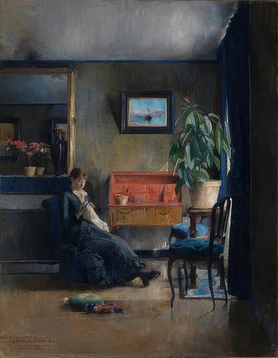 Blaues Interieur von Harriet Backer