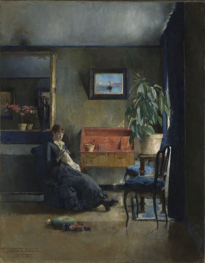 Blaues Interieur von Harriet Backer