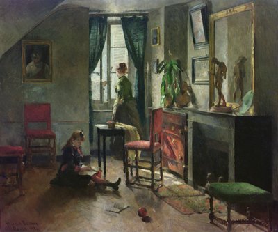 Innenraum mit Figuren von Harriet Backer
