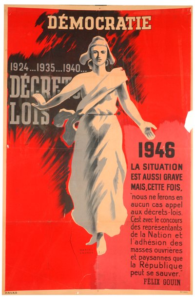 Französisches pro-demokratisches Poster, 1946 von Havas