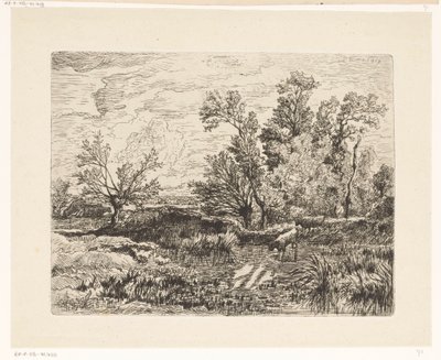 Kuhherde bei einem Teich von Hector Allemand