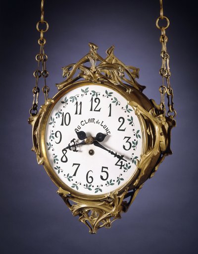 Eine doppelseitige Hängeuhr von Hector Guimard