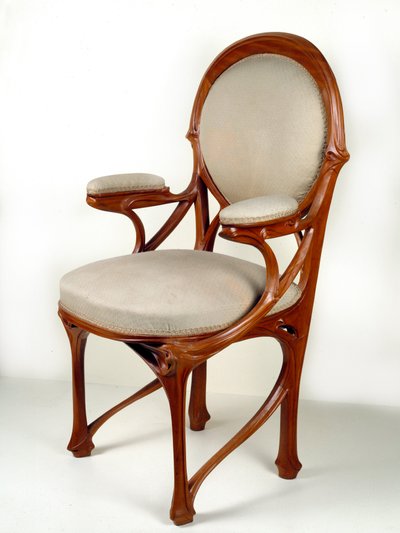Jugendstil: Amerikanischer Walnussstuhl von Hector Guimard