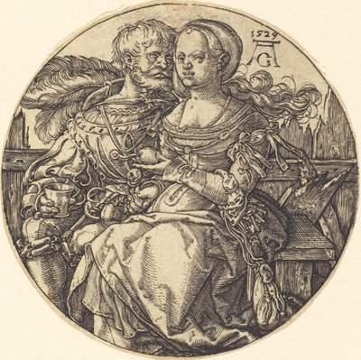 Ein Liebespaar sitzt von Heinrich Aldegrever