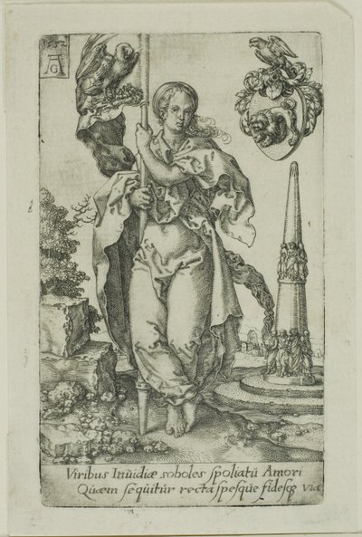 Nächstenliebe, aus den Tugenden von Heinrich Aldegrever