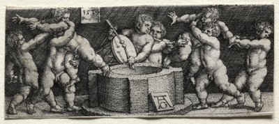 Acht nackte Kinder an einem Brunnen, 1539 von Heinrich Aldegrever