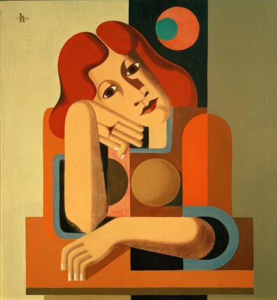 Melancholisches Mädchen von Heinrich Hoerle