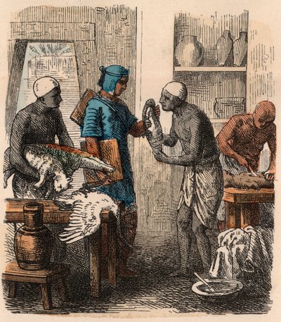 Antikes Ägypten: Tiere einbalsamieren, 1866 von Heinrich Leutemann