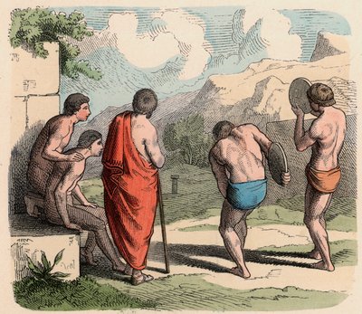 Antikes Griechenland: Sport, Diskuswerfen von Heinrich Leutemann