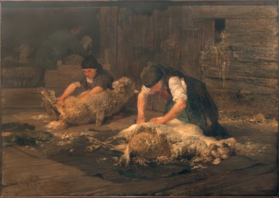 Die Schafschur von Heinrich von Zügel